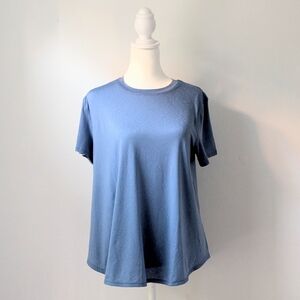 Lululemon Athletica Blue Short Sleeve Open Back Breezy Tee Size M